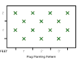 Diagram depicting one plug per square foot
